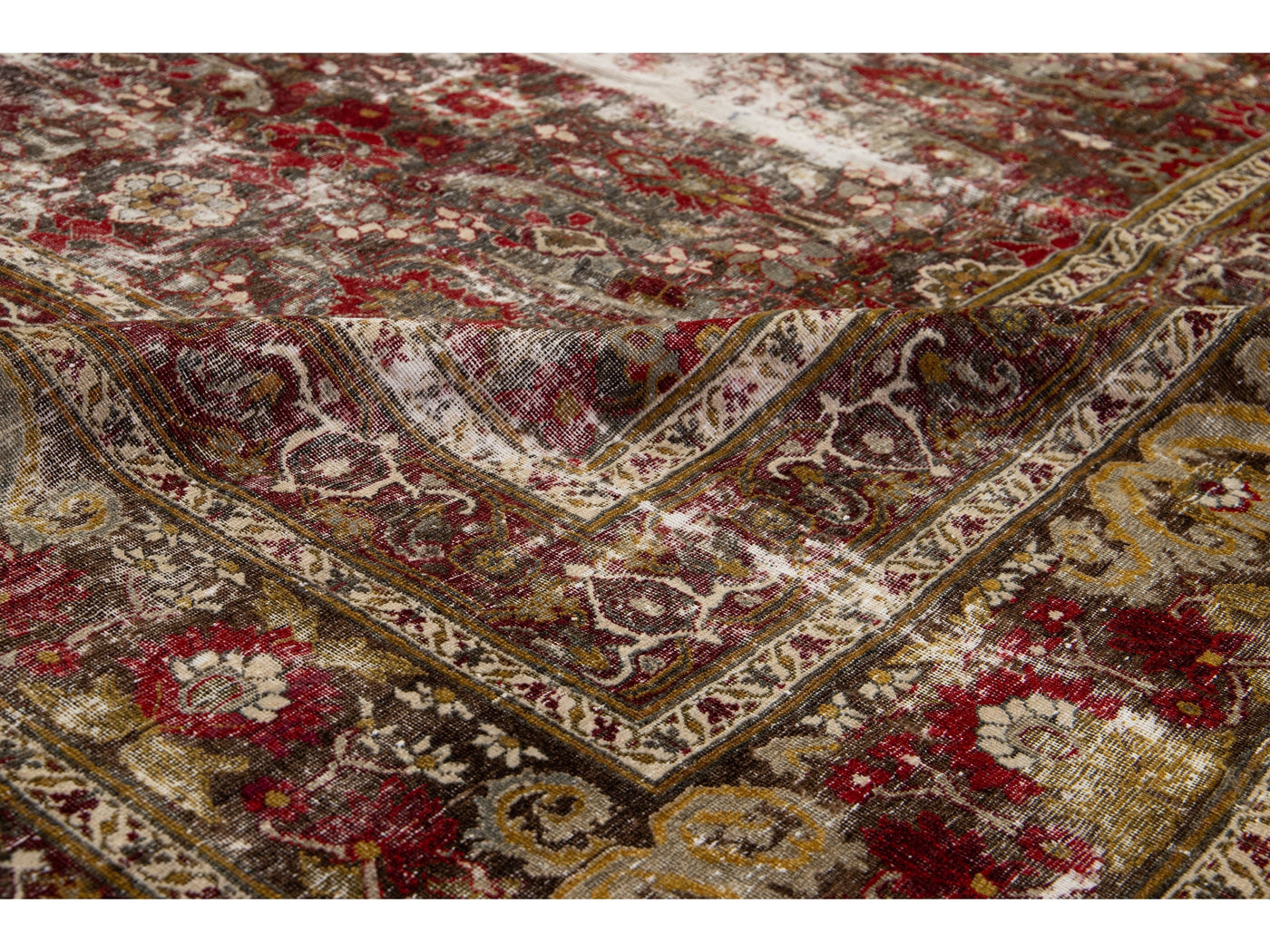 Antique Persian Mahal Wool Rug 12 X 16