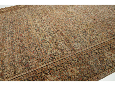 Antique Persian Tabriz Wool Rug 12 X 17