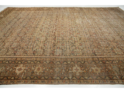 Antique Persian Tabriz Wool Rug 12 X 17