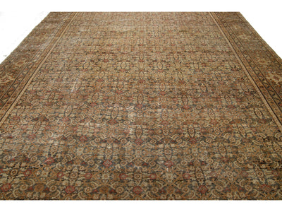 Antique Persian Tabriz Wool Rug 12 X 17