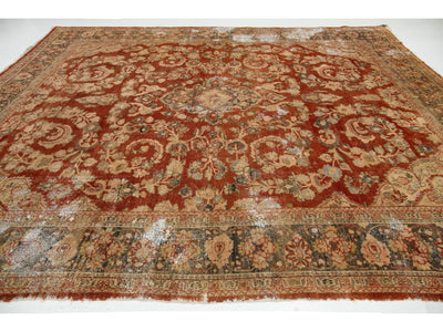 Antique Persian Mahal Wool Rug 11 X 13