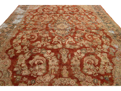 Antique Persian Mahal Wool Rug 11 X 13