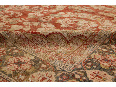 Antique Persian Mahal Wool Rug 11 X 13