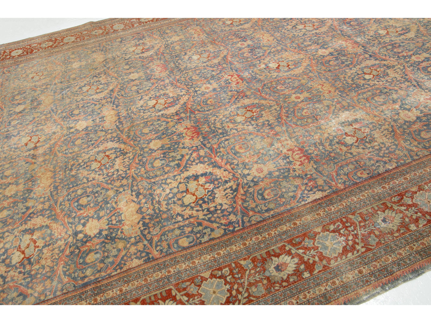 Antique Persian Mahal Wool Rug 10 X 14