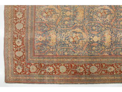 Antique Persian Mahal Wool Rug 10 X 14