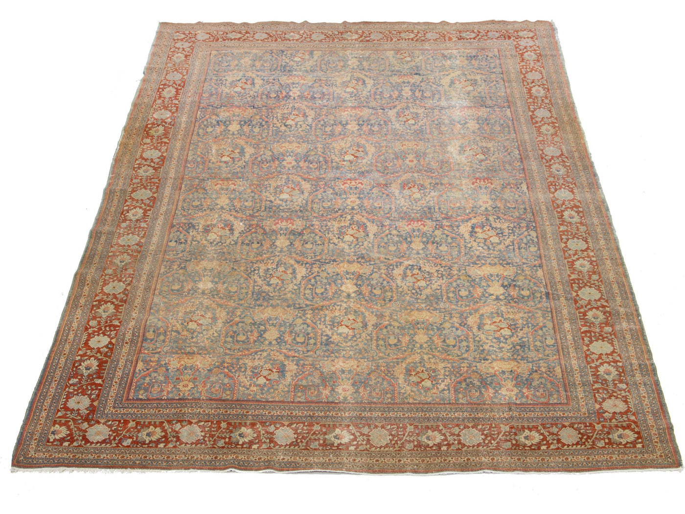 Antique Persian Mahal Wool Rug 10 X 14