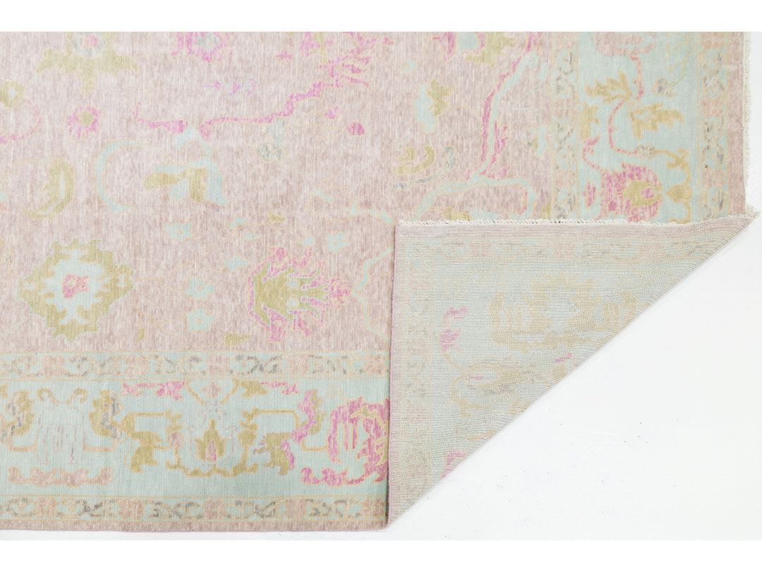 Modern Oushak Wool Rug 13 X 15