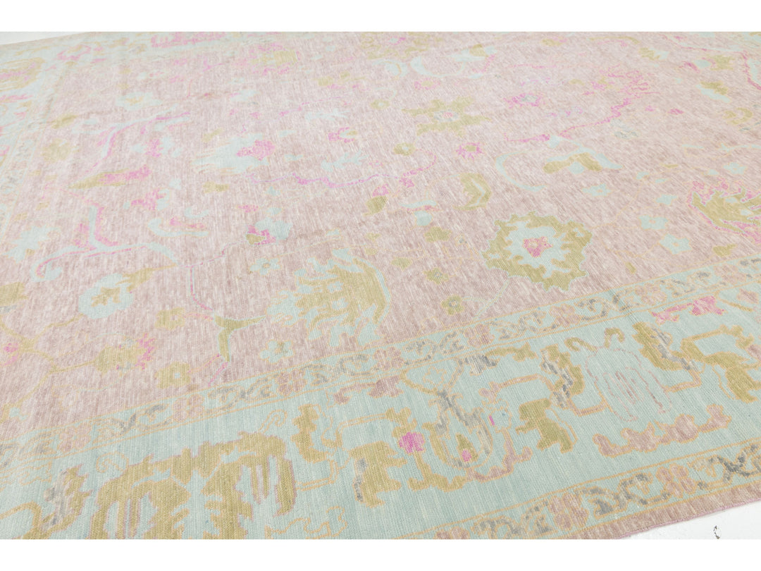 Modern Oushak Wool Rug 13 X 15
