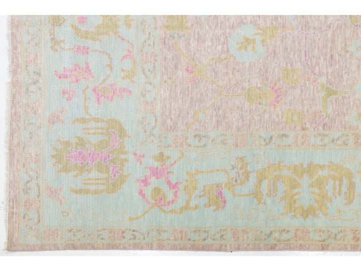 Modern Oushak Wool Rug 13 X 15