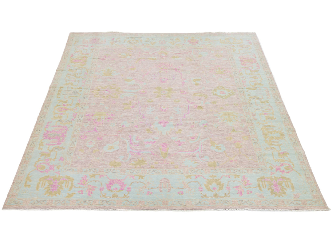 Modern Oushak Wool Rug 13 X 15