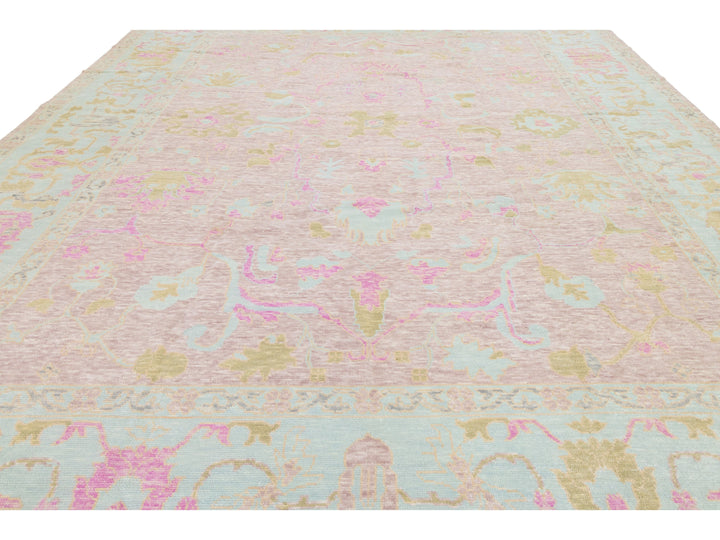 Modern Oushak Wool Rug 13 X 15