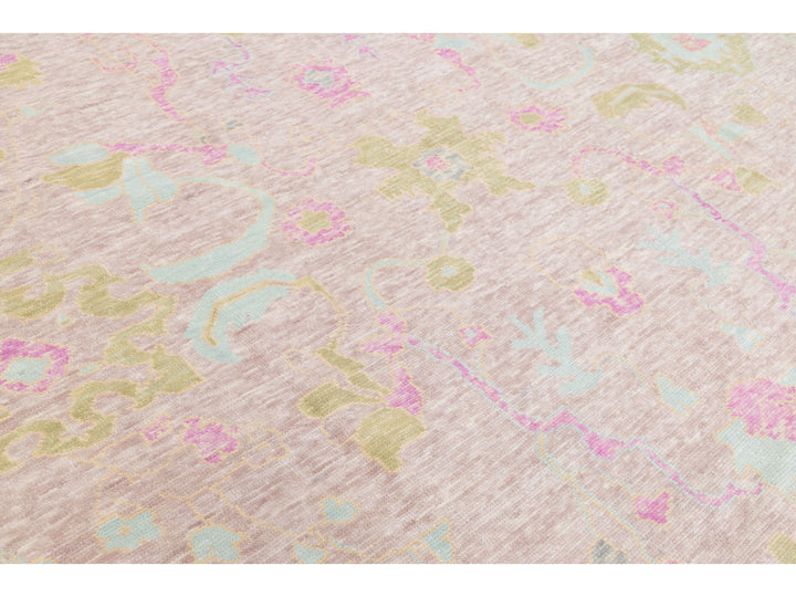 Modern Oushak Wool Rug 13 X 15