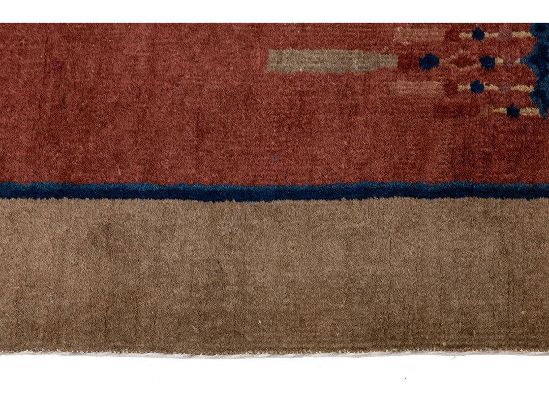 Antique Art Deco Chinese Wool Rug 4 X 7