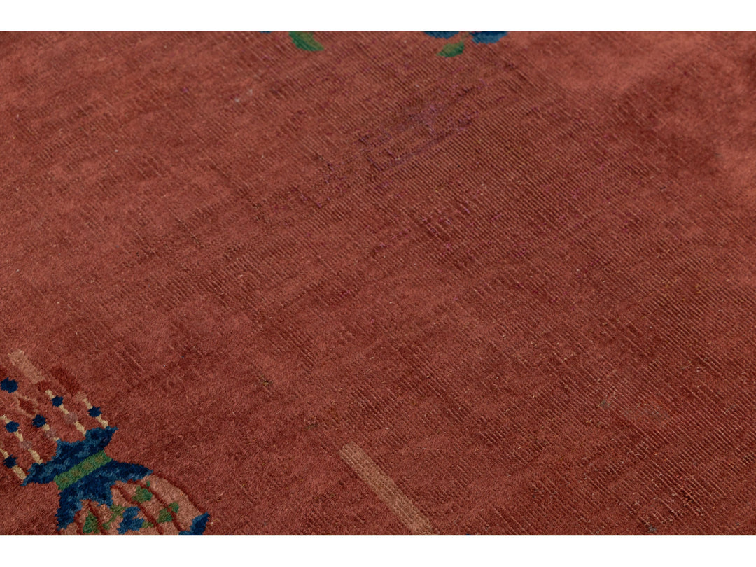 Antique Art Deco Chinese Wool Rug 4 X 7