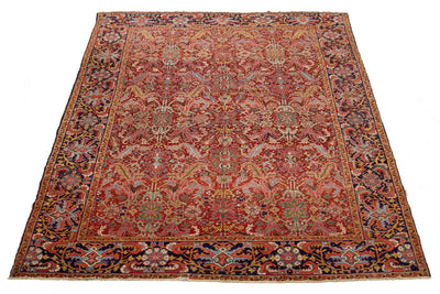 Antique Persian Heriz Wool Rug 9 X 13