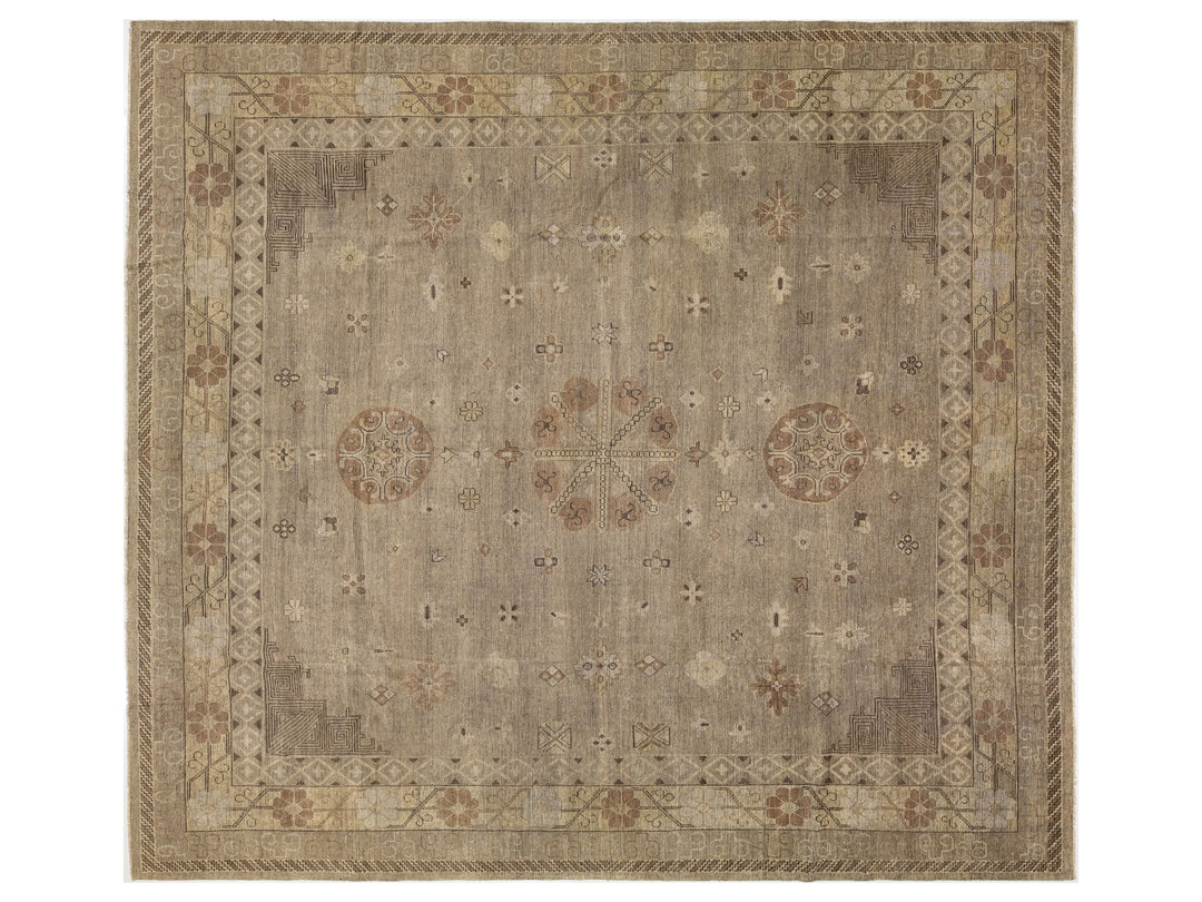 Modern Khotan Wool Rug 15 X 16