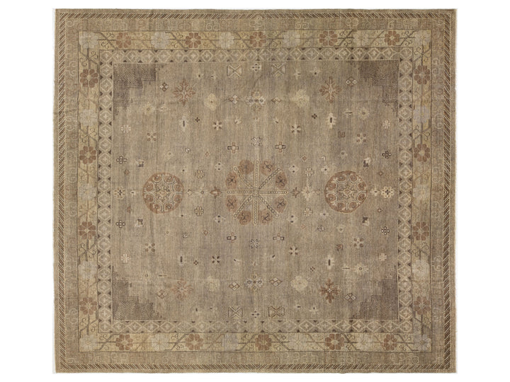 Modern Khotan Wool Rug 15 X 16