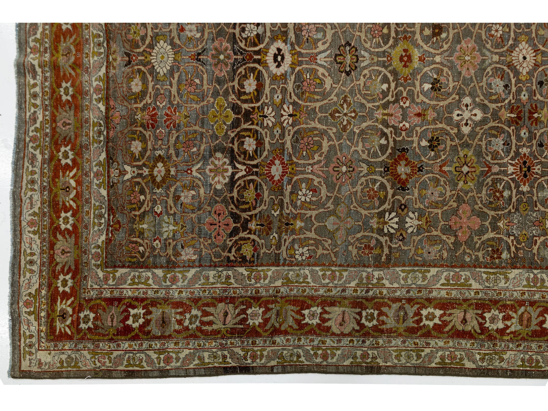 Antique Bidjar Wool Rug 12 X 15