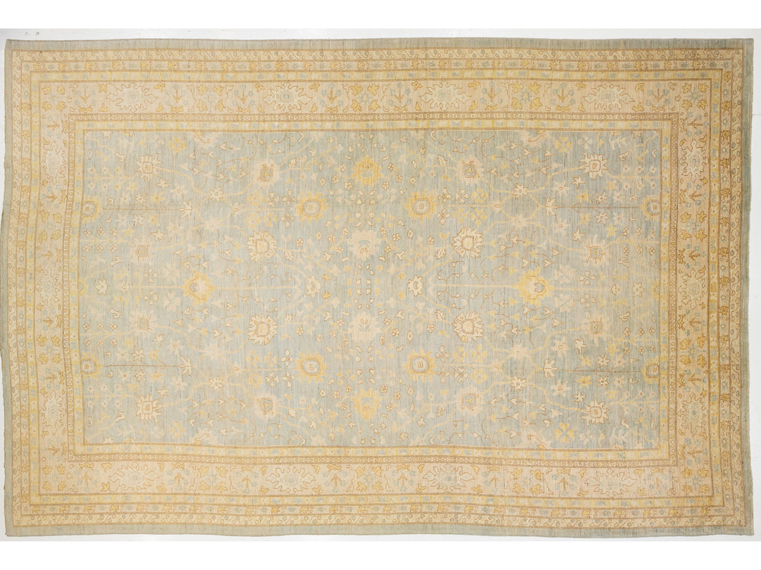 Modern Oushak Wool Rug 15 X 23