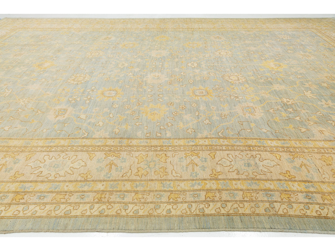 Modern Oushak Wool Rug 15 X 23