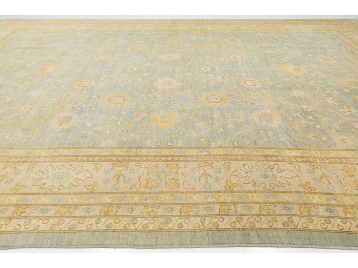 Modern Oushak Wool Rug 15 X 23