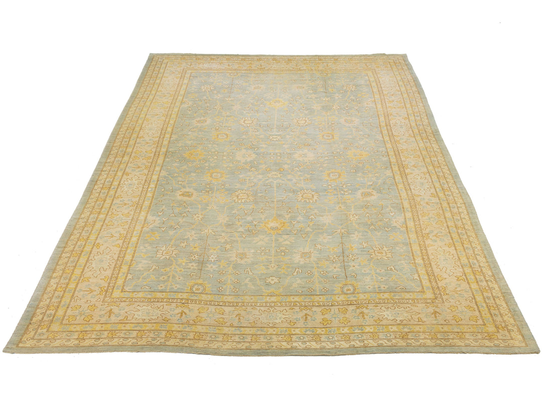 Modern Oushak Wool Rug 15 X 23
