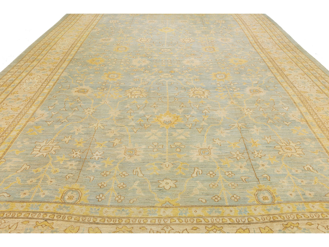 Modern Oushak Wool Rug 15 X 23