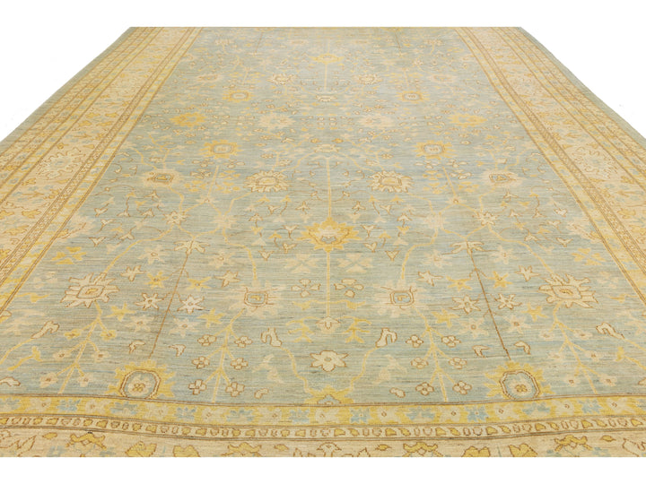 Modern Oushak Wool Rug 15 X 23
