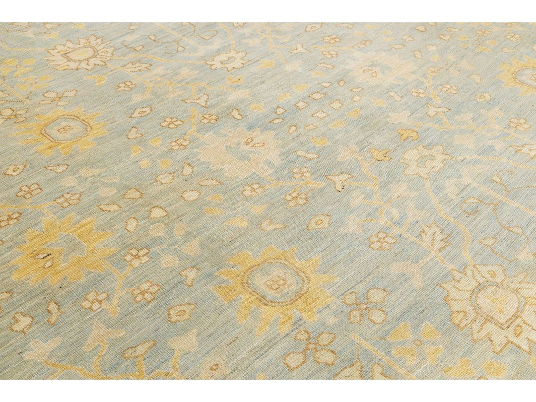 Modern Oushak Wool Rug 15 X 23