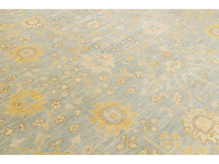 Modern Oushak Wool Rug 15 X 23