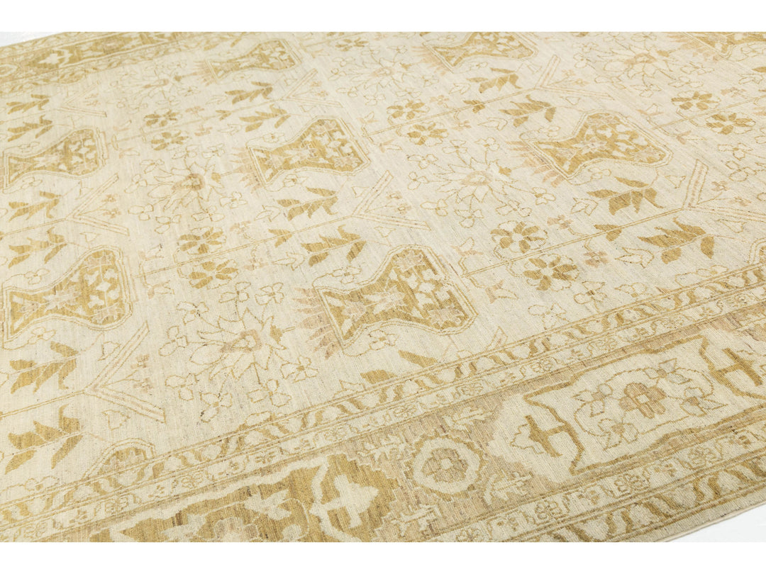 Modern Oushak Wool Rug 10 X 14