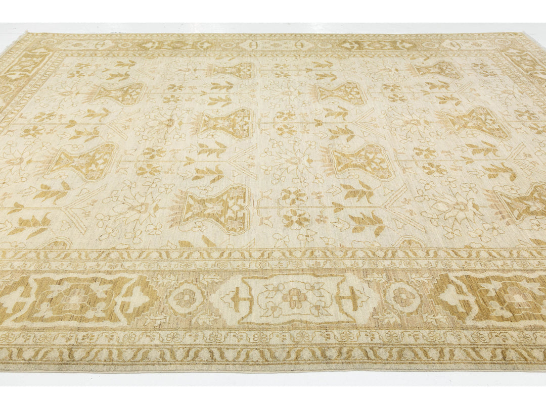 Modern Oushak Wool Rug 10 X 14