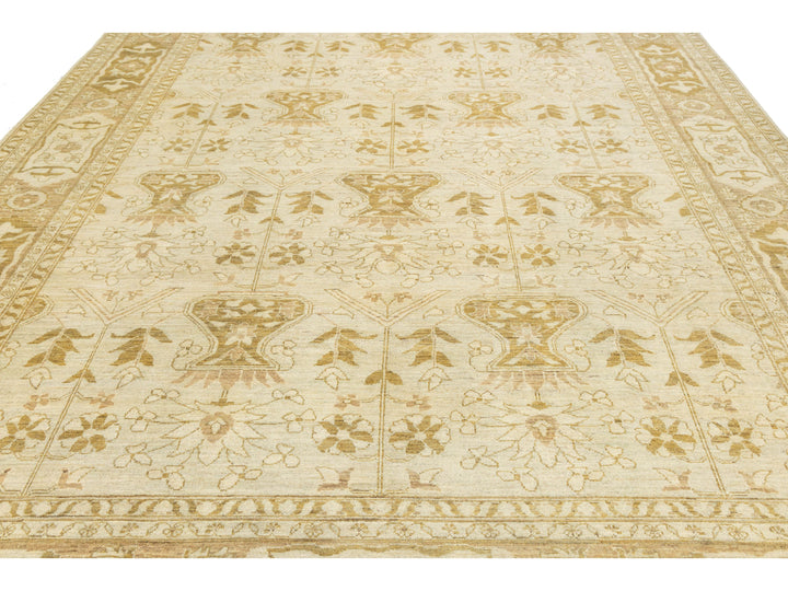 Modern Oushak Wool Rug 10 X 14