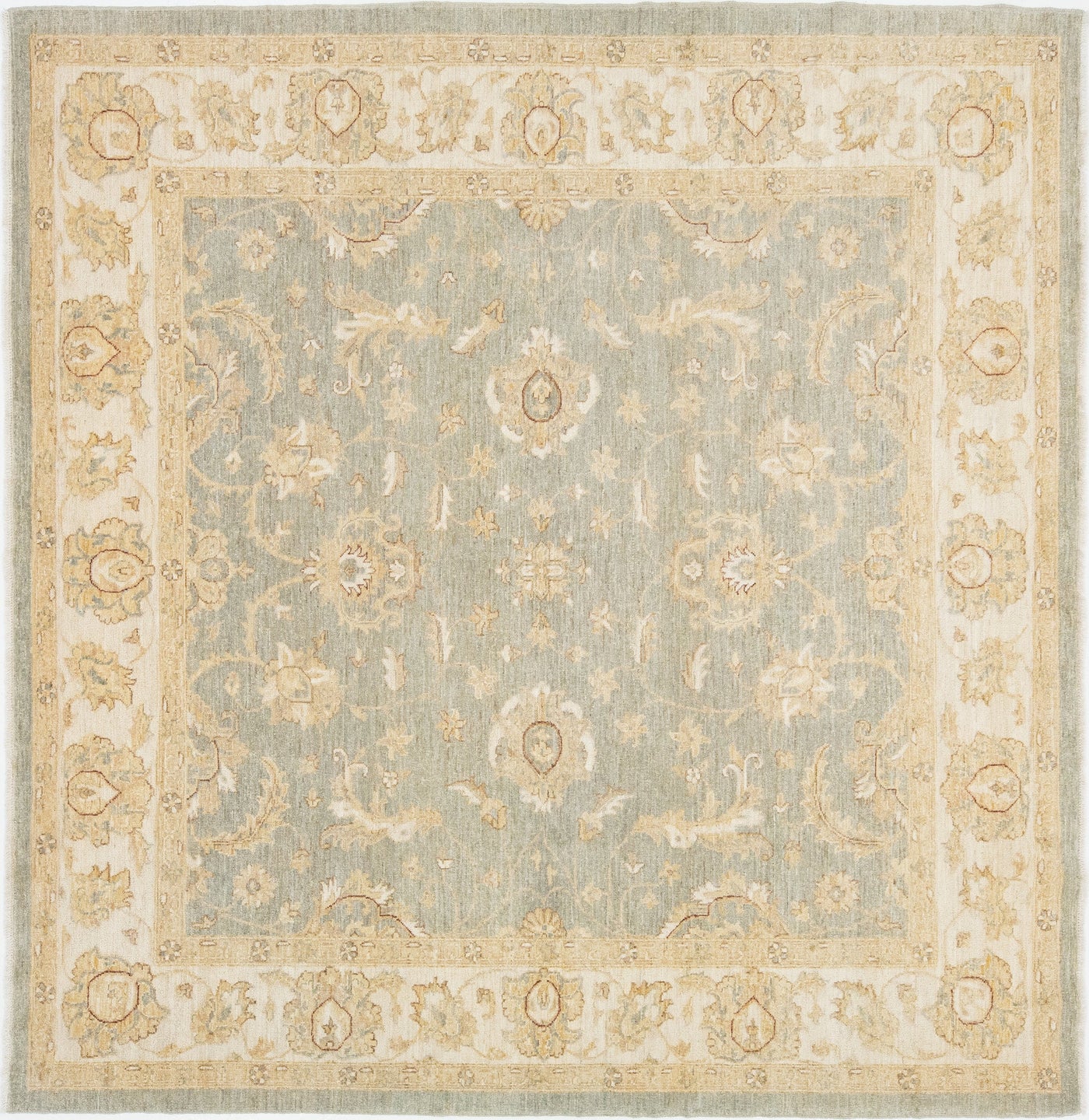 Modern Oushak Square Wool Rug 8 X 8