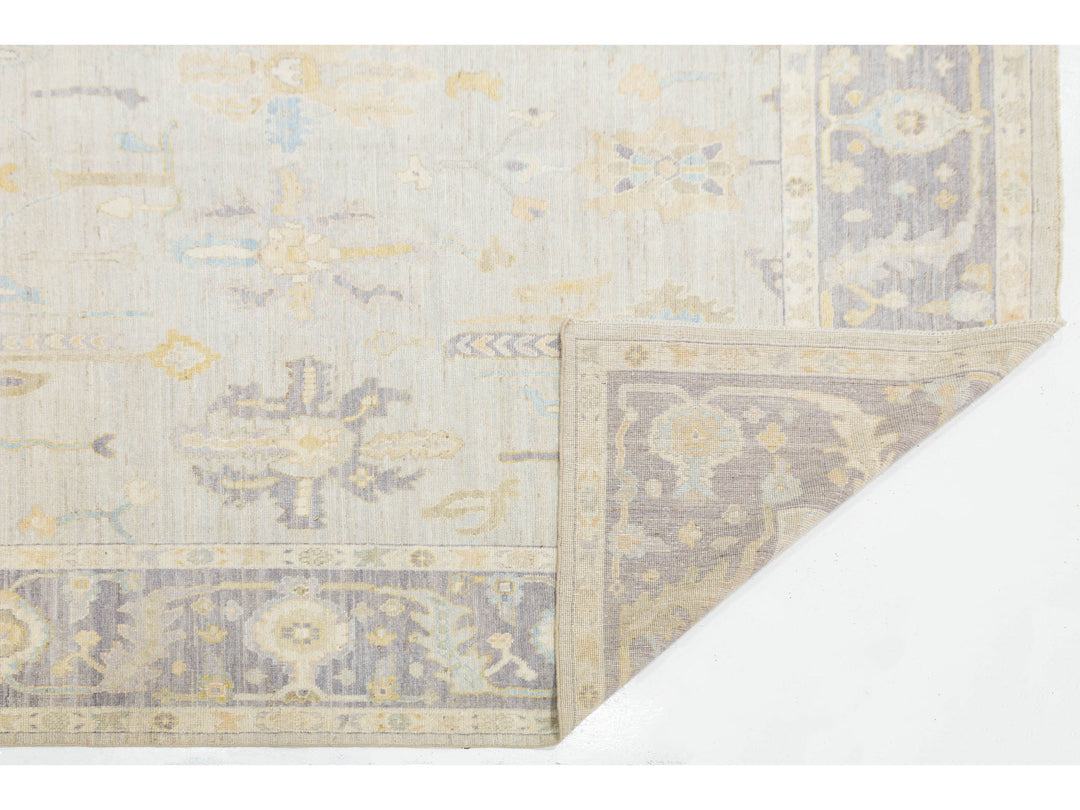 Modern Oushak Wool Rug 9 X 12