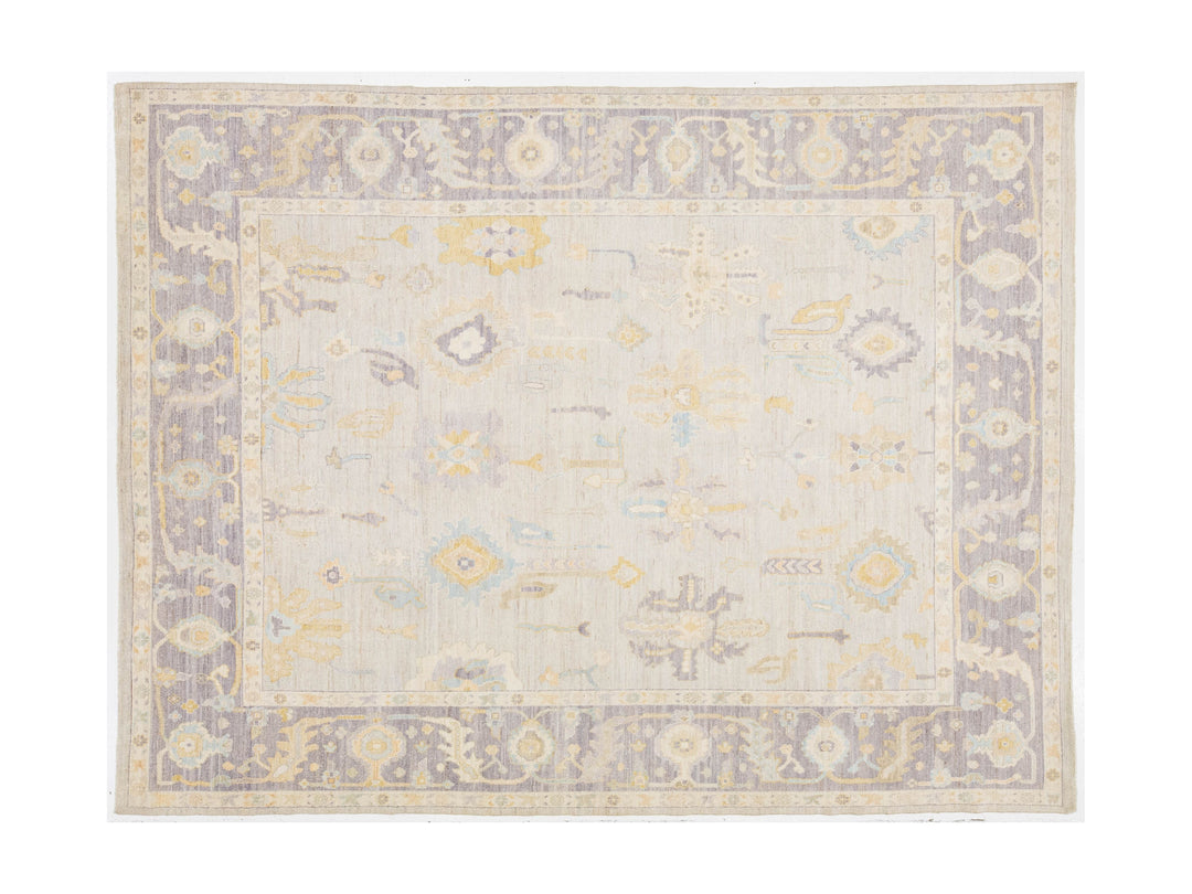 Modern Oushak Wool Rug 9 X 12