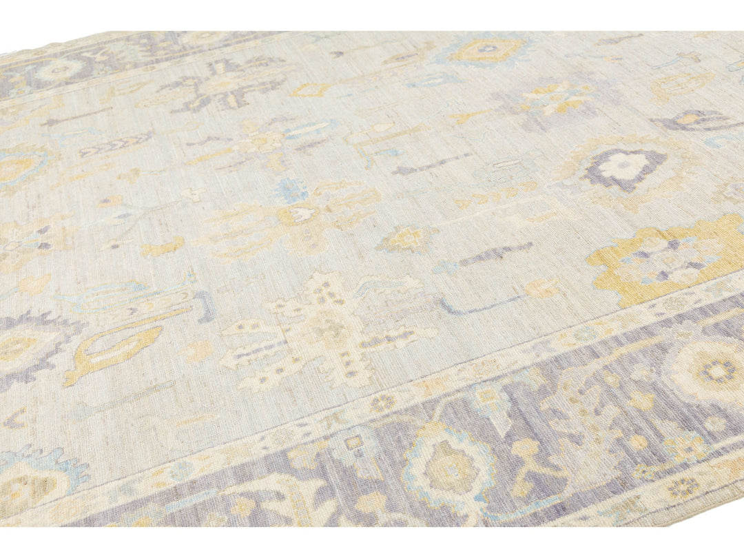 Modern Oushak Wool Rug 9 X 12
