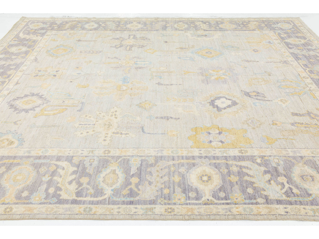 Modern Oushak Wool Rug 9 X 12