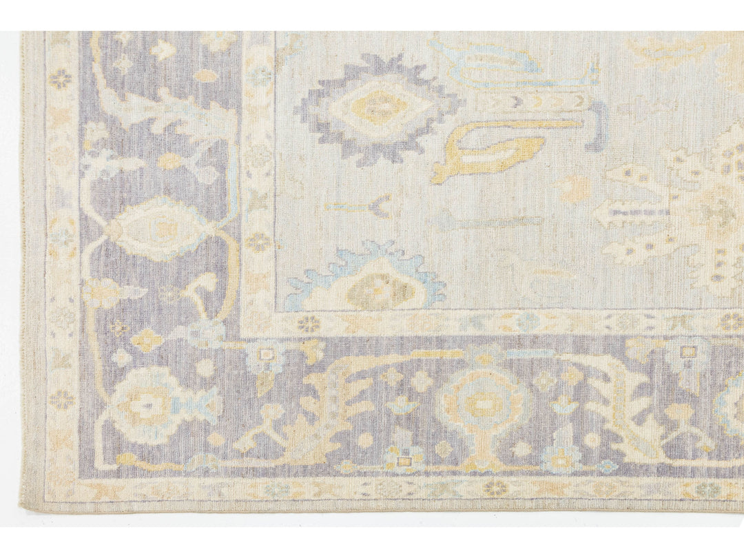 Modern Oushak Wool Rug 9 X 12