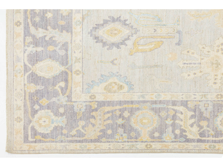 Modern Oushak Wool Rug 9 X 12