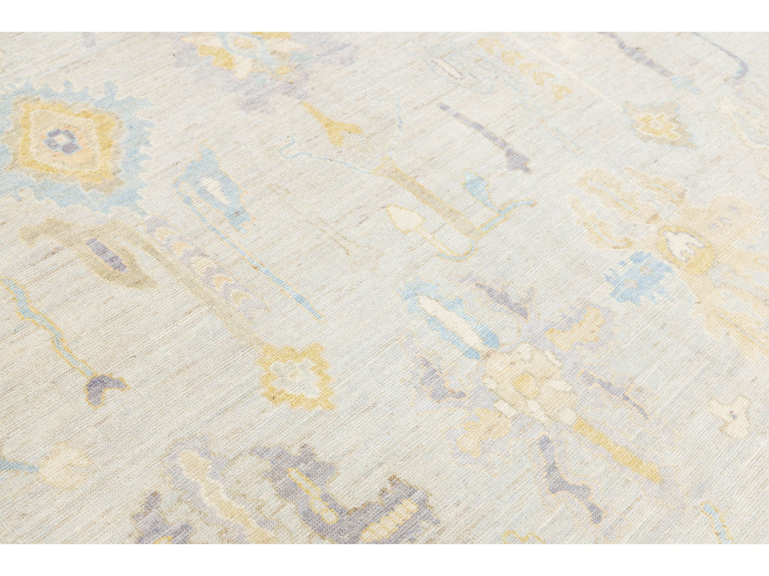 Modern Oushak Wool Rug 9 X 12