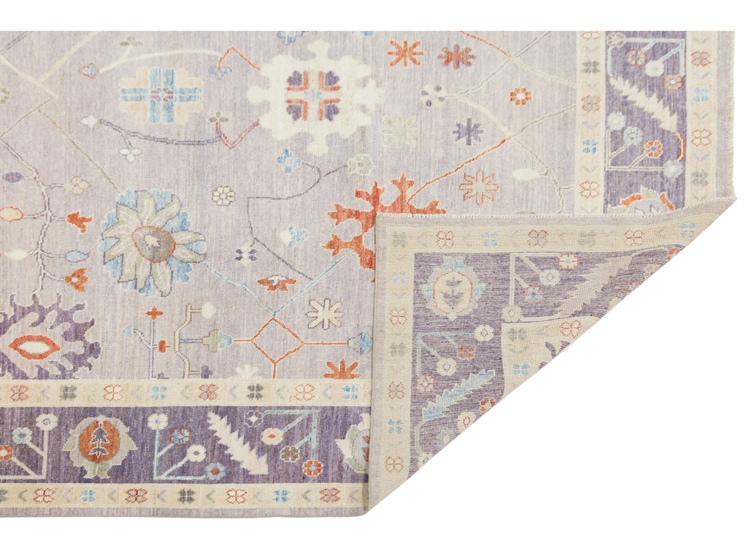 Modern Oushak Wool Rug 9 X 12