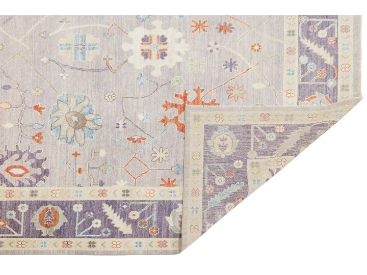 Modern Oushak Wool Rug 9 X 12