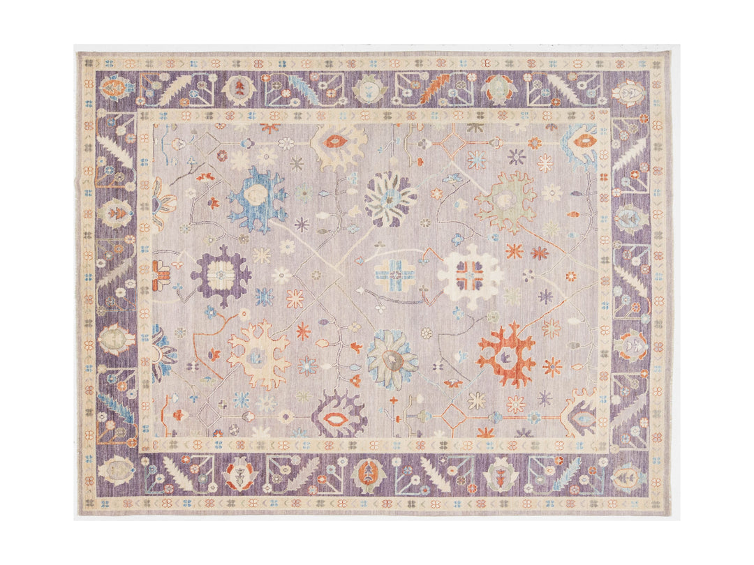 Modern Oushak Wool Rug 9 X 12