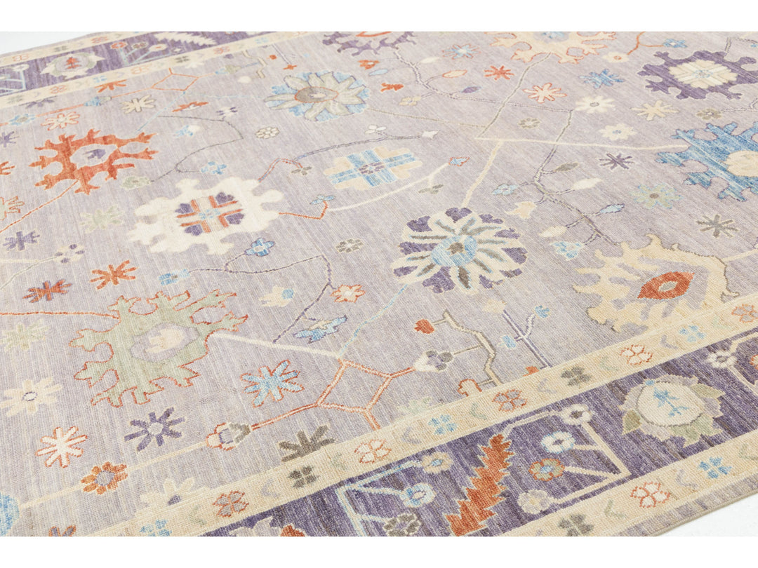 Modern Oushak Wool Rug 9 X 12