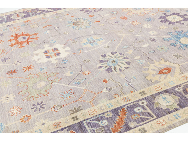 Modern Oushak Wool Rug 9 X 12