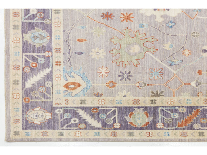 Modern Oushak Wool Rug 9 X 12