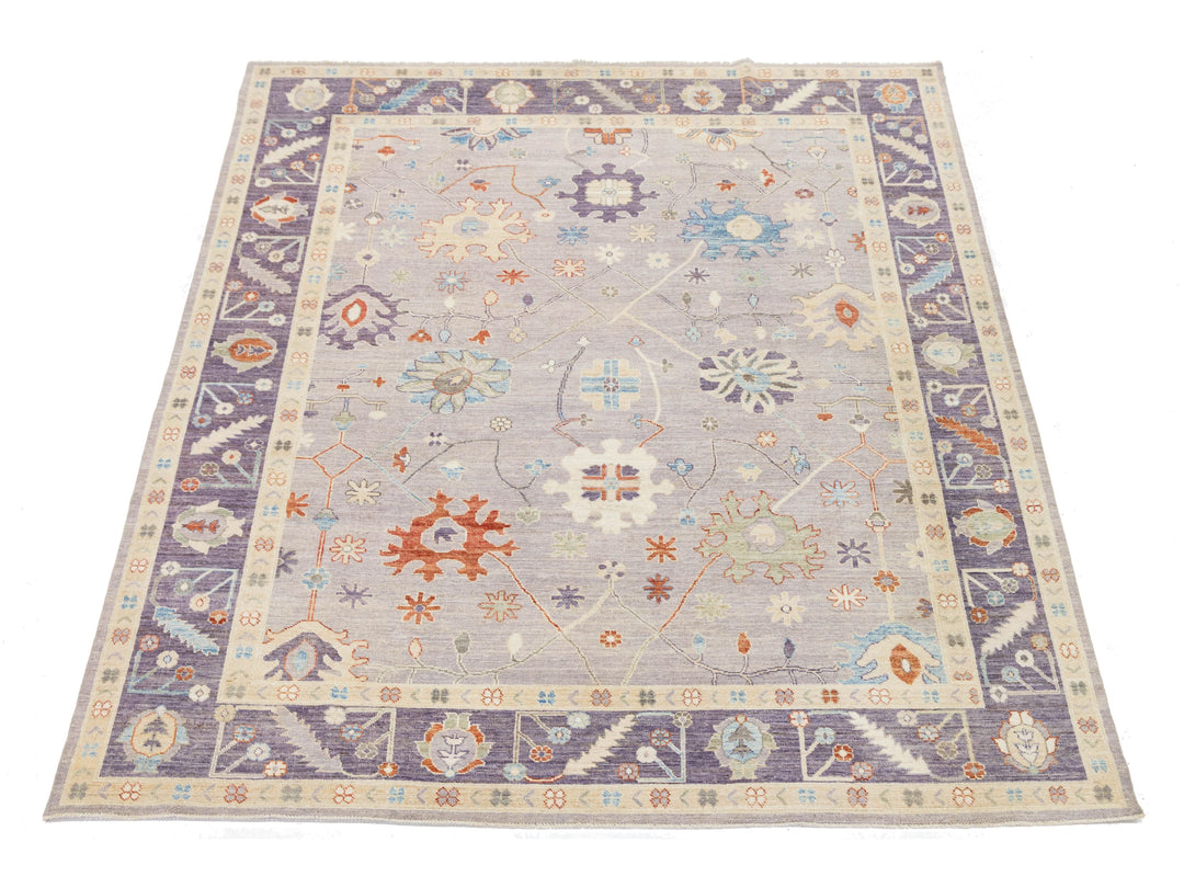 Modern Oushak Wool Rug 9 X 12