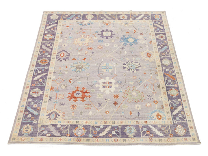 Modern Oushak Wool Rug 9 X 12