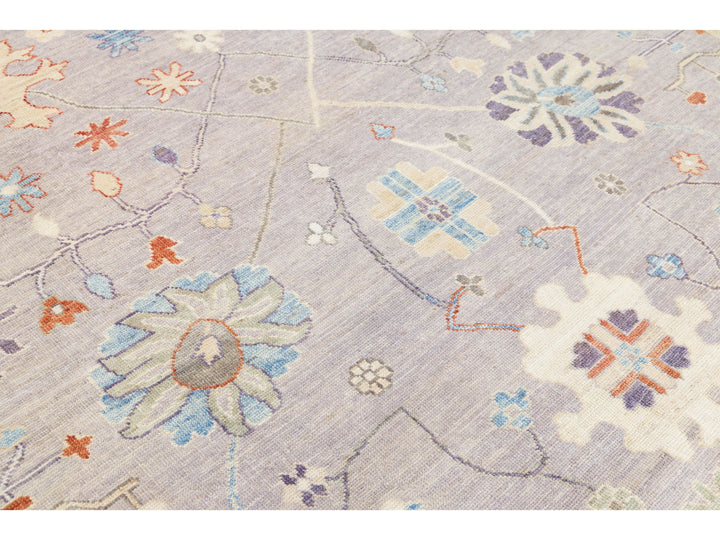 Modern Oushak Wool Rug 9 X 12